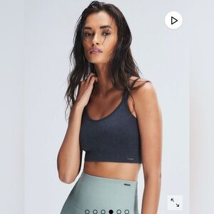 Savage Fenty Seamless Sport Low Impact Sports Bra Womens Large Washed Black NWT